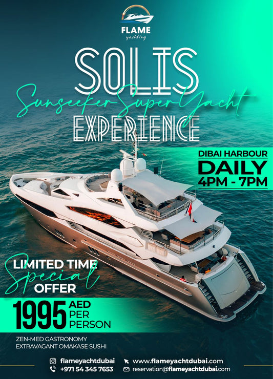 3 Hour Solis Sunseeker Yacht Experience dubai - Flame Yacht Rental in dubai