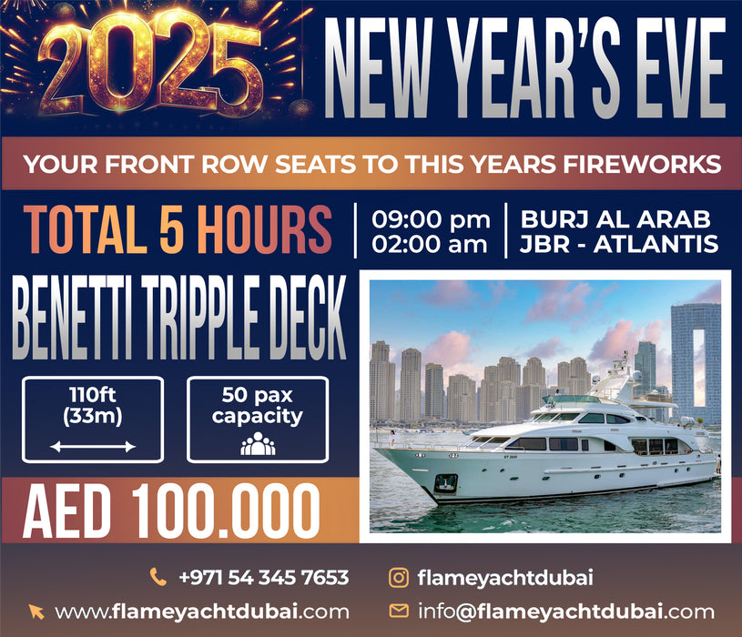 Benetti Tripple 125ft(38m) NEW YEAR'S EVE