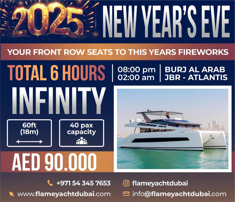 Infinity 60ft(18m) NEW YEAR'S EVE