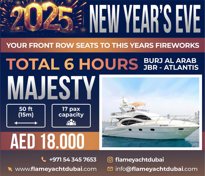 Majesty 50ft(15m) NEW YEAR'S EVE