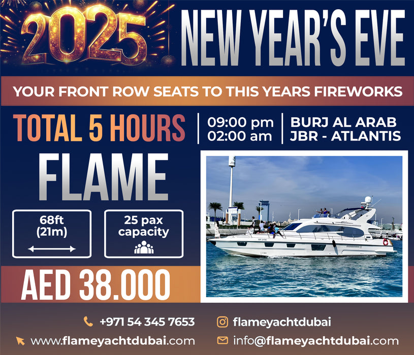 flame 68ft(21m) NEW YEAR'S EVE