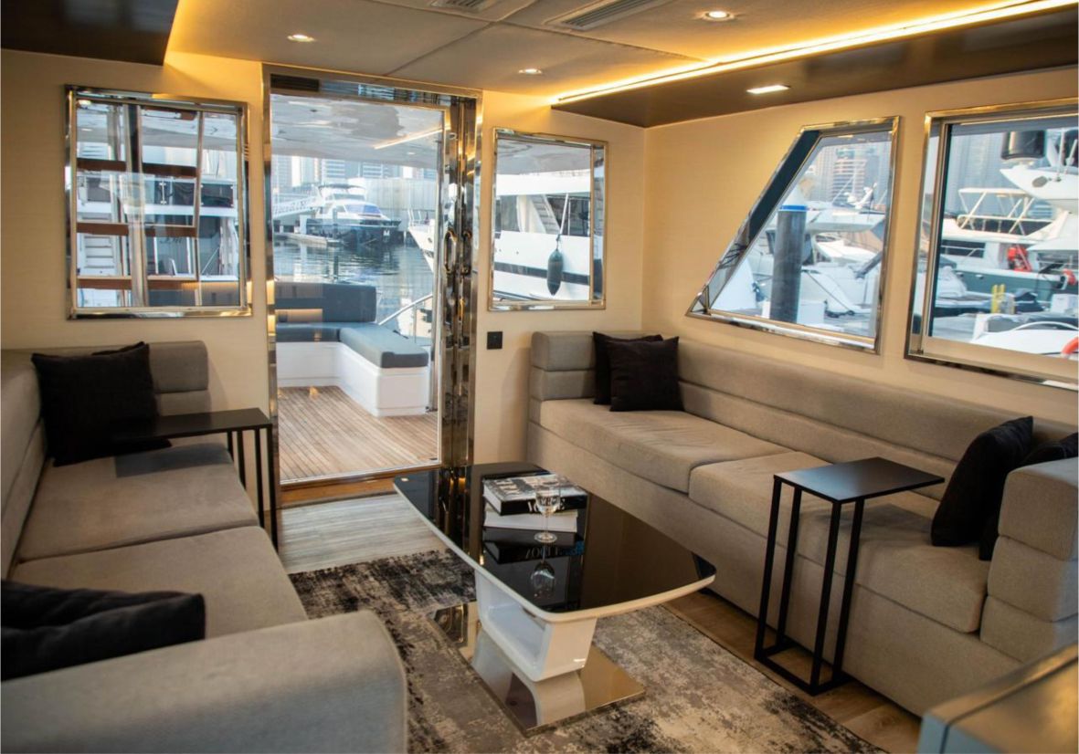 Hatteras 64ft(19m) New Year's Eve Yacht rental in Dubai- Flame Yacht Rental in Dubai