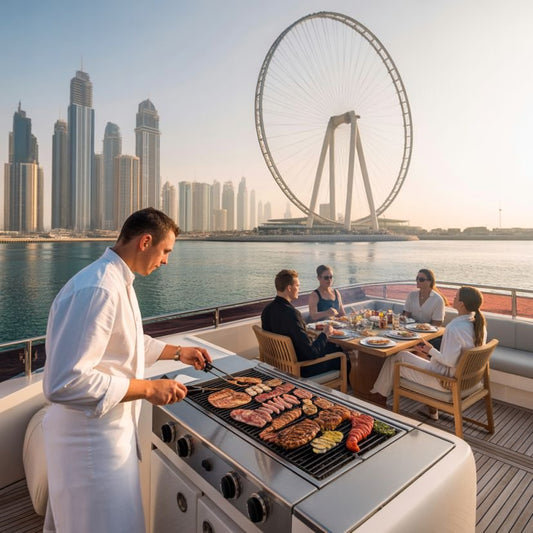 Yacht Rental Dubai with Live BBQ and Private Chef - Flame Yacht Rental in dubai
