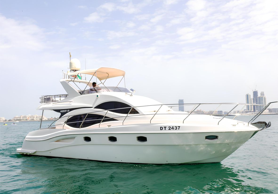 Majesty 50ft(15m) Luxury Yacht Rental Dubai | Flame Yachts